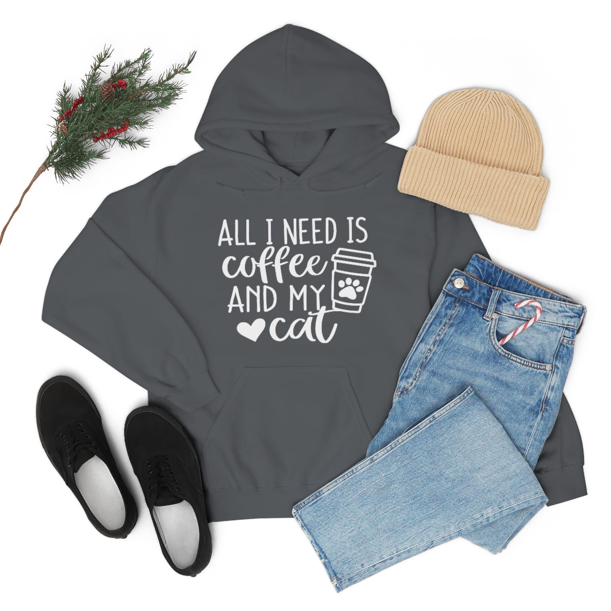 P- All I Need Is Coffee and My Cat Hoodie